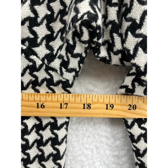 Boutique Essentials Womens Jacket Coat White Black Houndstooth Zip Wool Blend 4 - Picture 3 of 8